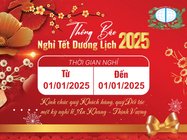 Thông báo v/v nghỉ lễ Tết Dương lịch 2025